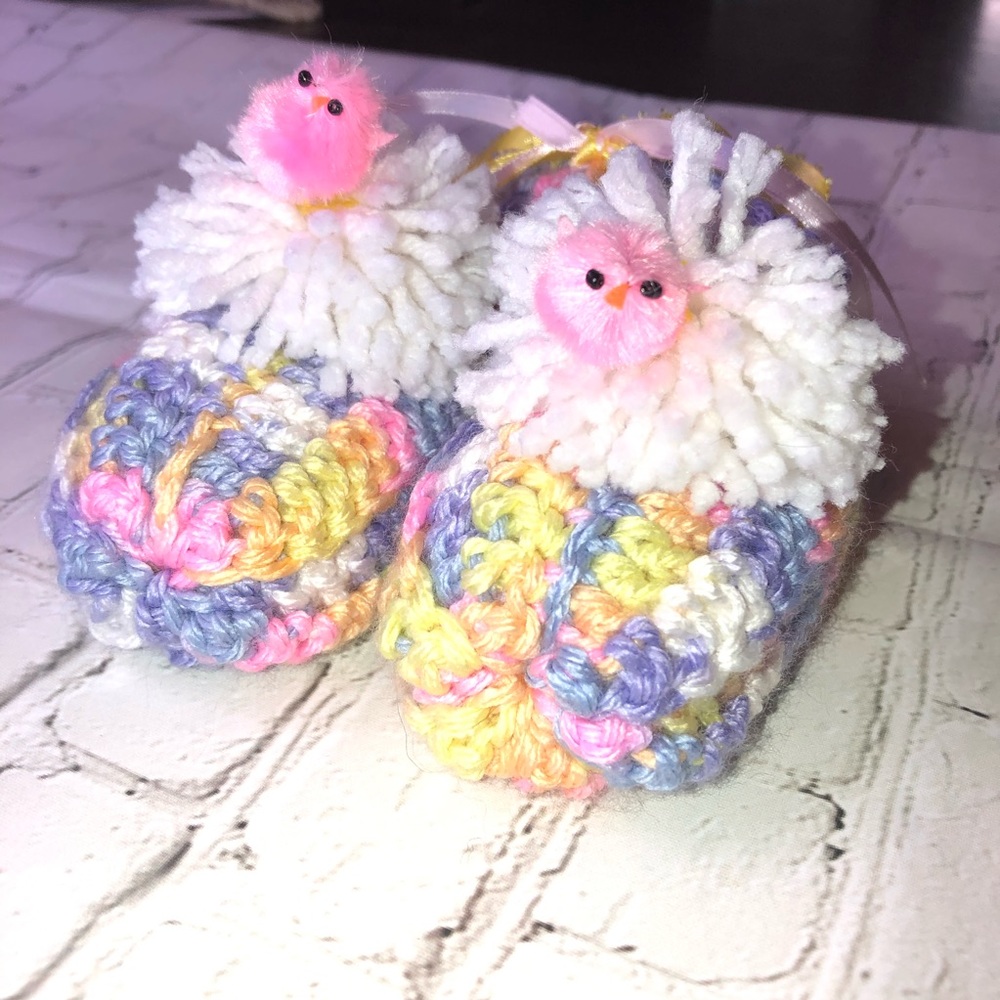 New homemade crocheted slippers